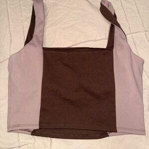 Sincerely Jules Brown and Pink Crop Top